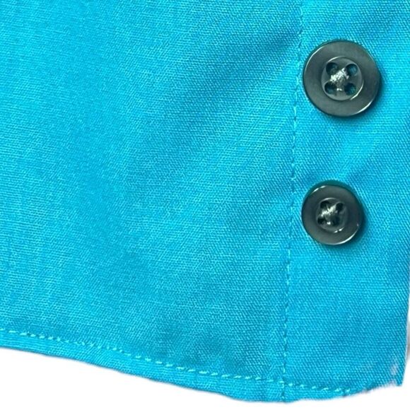 JF J. Ferrari Dress Shirt Turquoise Slim XL 17-17 1/2 Button Up Front Collared - Picture 9 of 11